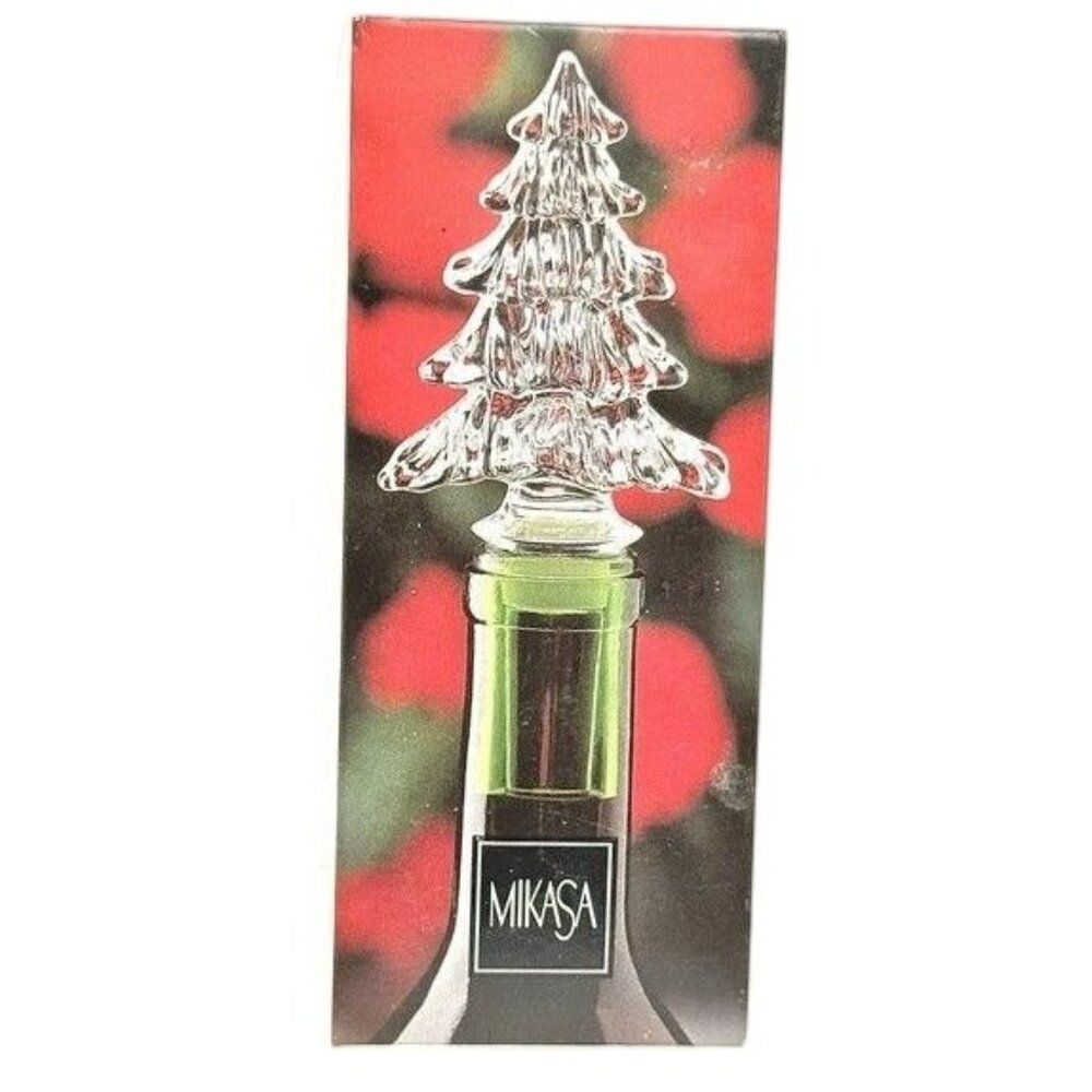 Mikasa Holiday Time Crystal Christmas Tree Bottle Stopper